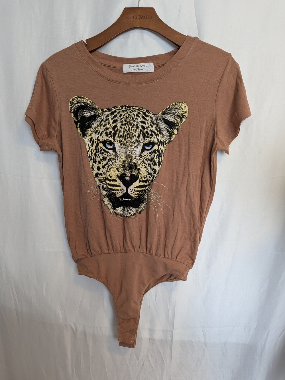 Daydreamer Brown Crewneck Bodysuit Tee Size XS
